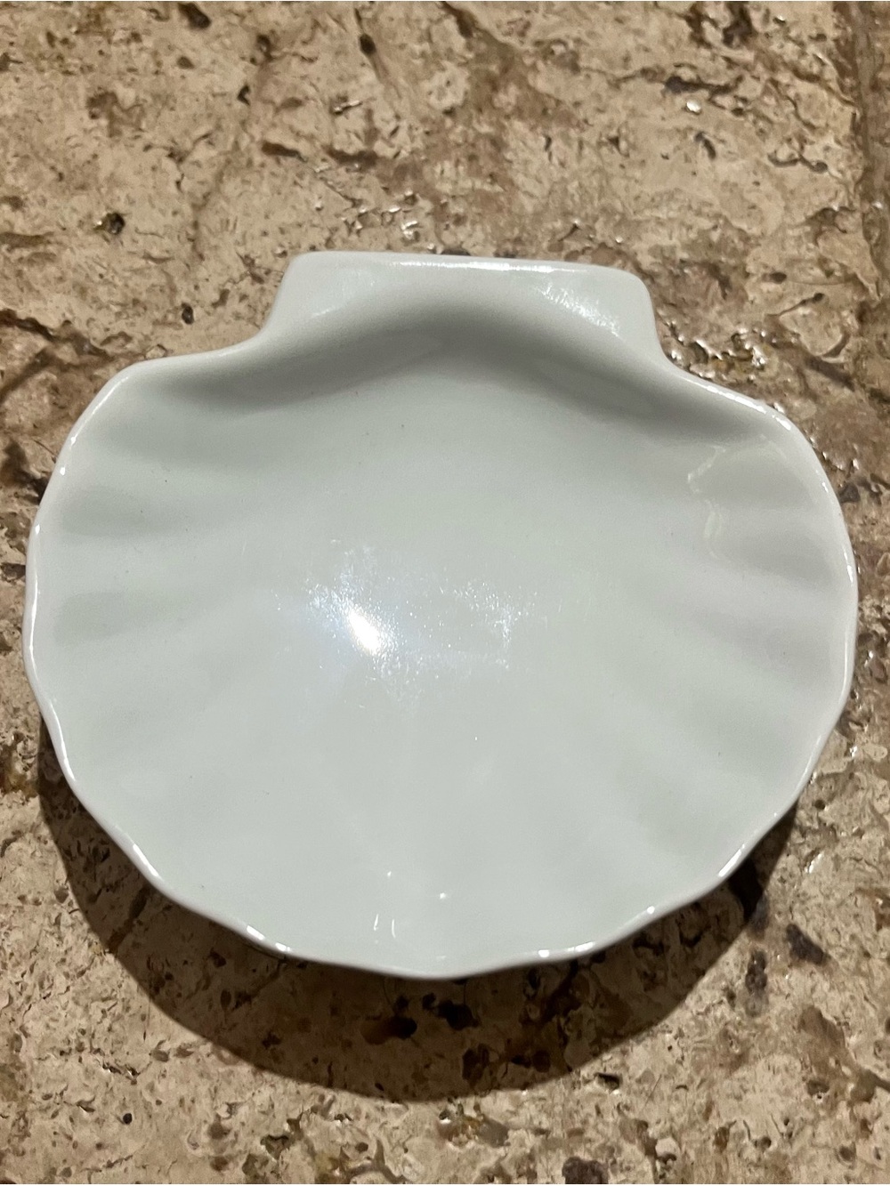Vintage Formalites Baum Bros White Shell Trinket Jewelry Dish
